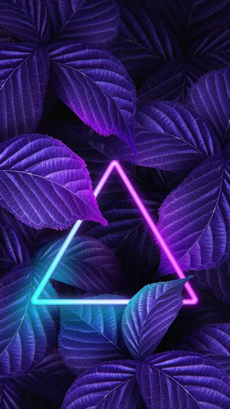 Neon Rgb Triangle In Nature Iphone Wallpapers