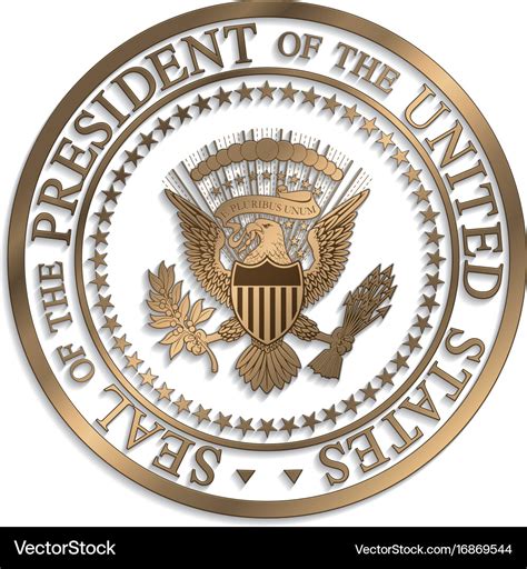 Presidential Seal Gold Against White Ai Vector Image