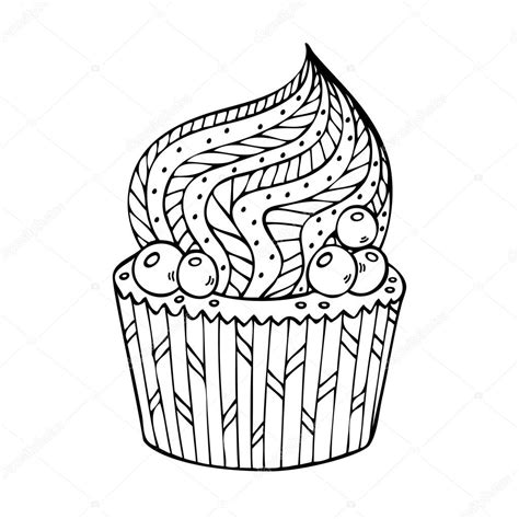 Cupcake kleurplaten voor volwassenen — Stockvector © Jly19 109488966