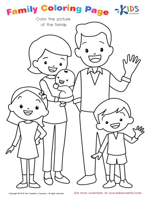 Kindergarten Family Coloring Page | PDF