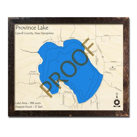 Province Lake Nh 3d Wood Topo Map