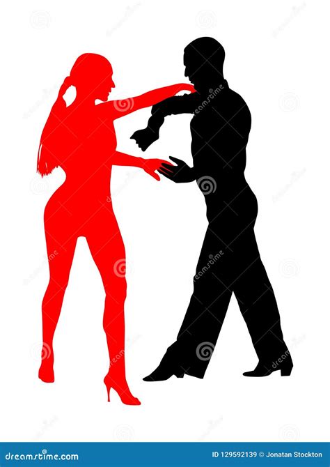 elegance tango latino dancers vector silhouette isolated on white background dancing couple