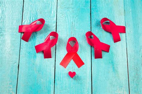 Aids Awareness Sign Red Ribbon World Aids Day Concept Stock Image