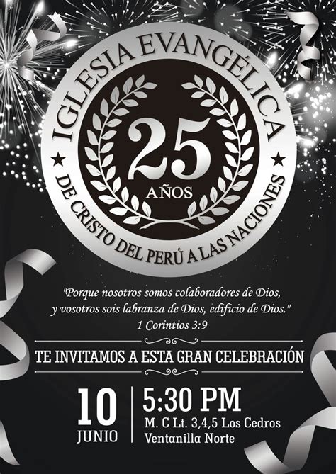 Flyer Por El Aniversario De Bodas De Plata De La Iglesia Evangelica De