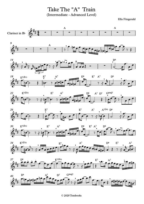 Learn clarinet lessons for intermediate. Clarinet Sheet Music Take the A Train (Intermediate ...
