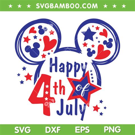 Disney Mouse Happy 4th Of July Svg Png