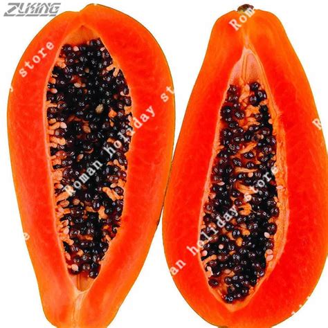 Zlking 30 Pcs 100 True Rare Red Papaya Carica Papaya Dwarf Organic