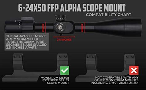 Monstrum Alpha Series 6 24x50 First Focal Plane FFP Rifle Scope With