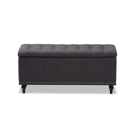 Upholstered storage bench black and white. Kaylee Storage Bench in Dark Gray - BBT3137-OTTO-Dark Grey ...