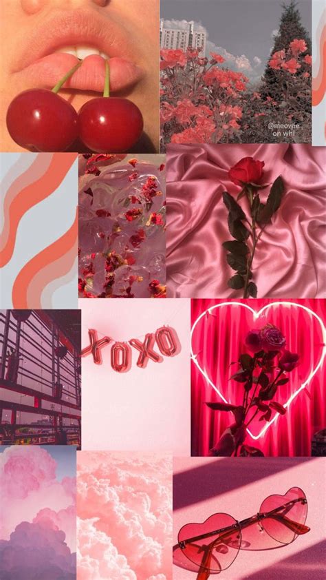 Aesthetic Collage Light Red Collage Wallpaper Pink Collages