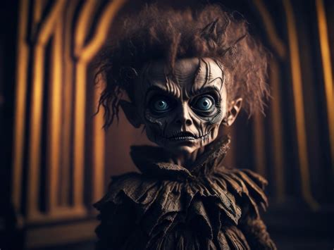 Premium Photo Creepy Scary Doll Halloween Concept Ai Generated