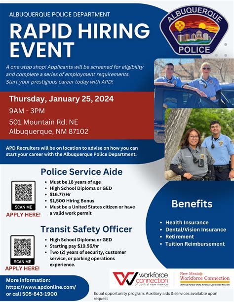 Apd Rapid Hiring Event Workforce Connection Of Central New Mexico