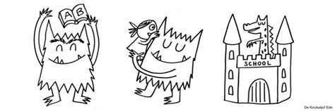 Kleurplaten Het kleurenmonster gaat naar school » Crea met kids