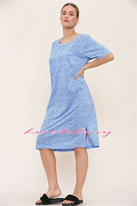 Ladies Short Sleeve Nightie Cotton Mix Jersey Night Shirt Night Dress Sizes 8 16 Ebay