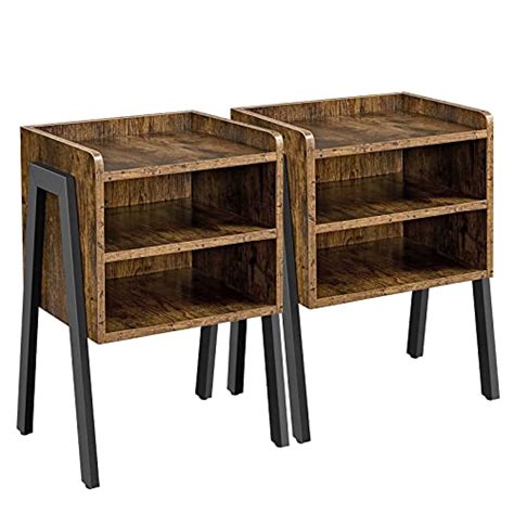Buy Yaheetech Industrial Bedside Table Set Of 2 Wooden Nightstands