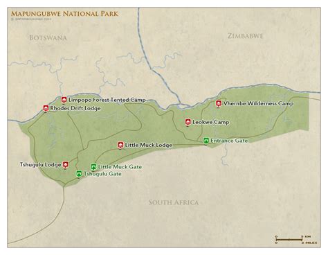 Mapungubwe Np Map Detailed Map Of Mapungubwe National Park