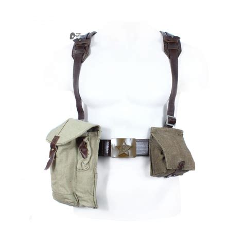 Original Soviet Army Set Of Shoulder Belt Suspenders Bag For Grenades Water Flask Ammo Bag Ak