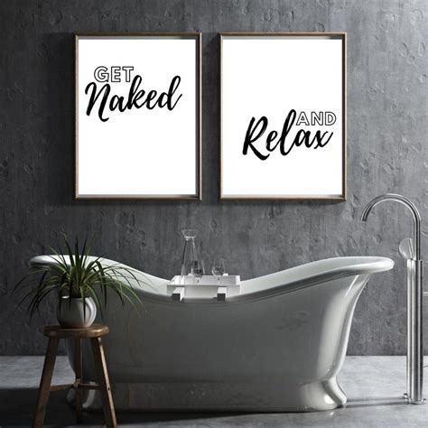 Home Art Prints Get Naked And Relax Etsy