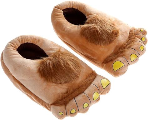 Esmart Big Foot Cartoon Slippers Savage Furry Monster Hobbit Feet Plush