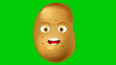 Potato Cartoon Character Animation Eye Blinking Green Screen Youtube