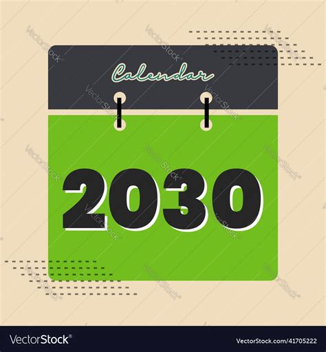 2030 Calendar Page Design Calendar Cover Vector Image