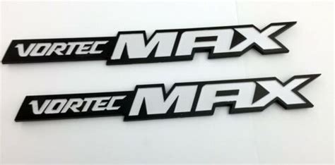 Pair Chevy Gmc Silverado Sierra Vortec Max Emblems Black And White 11 X