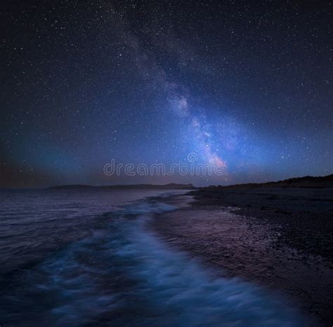 Vibrant Milky Way Composite Image Over Landscape Of West Coast O Stock