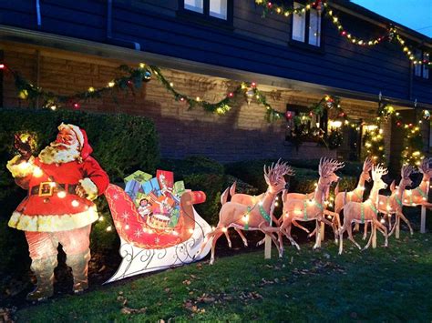 Empire santa claus sleigh outdoor lighted christmas blow. Mike makes a U-Bild Santa and reindeer lawn display from ...