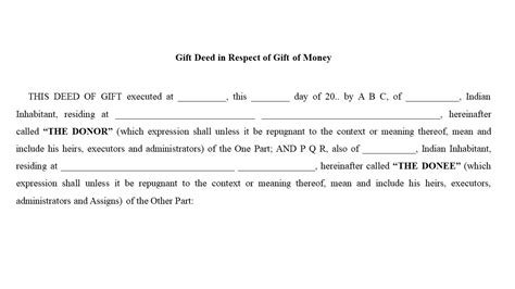 Format For T Deed In Respect Of T Of Money Phenix Bay Legal