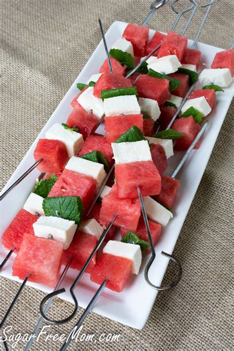 Watermelon Kabobs With Sweet Cream Dip