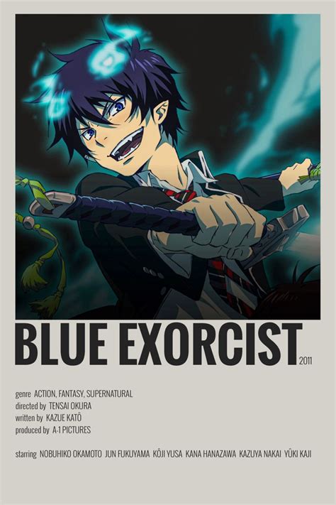 Minimalist Poster Anime Films Blue Exorcist Anime Anime