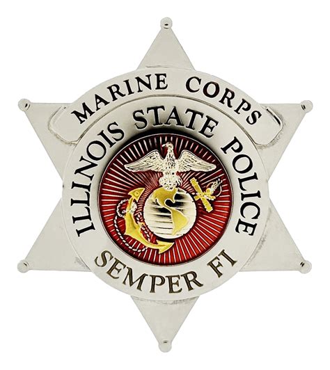 Illinois State Police Star Badge Us Marine Corps Usmc Chicago