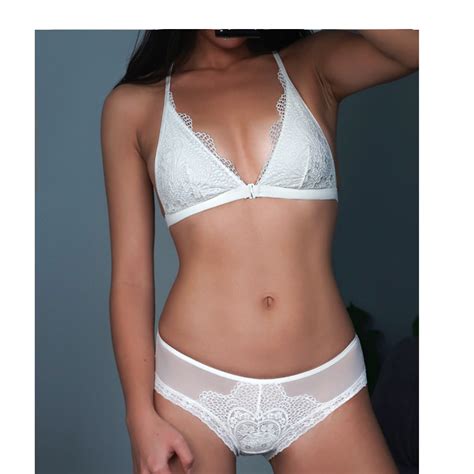 French Lace Bralette Bra Wireless Sexy Triangle Cup Small Chest Female Underwear Thin Section