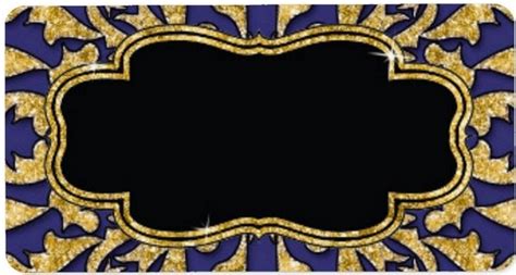 Royal Blue And Gold Design With Gold Glitter Middle Frame Uploaded By