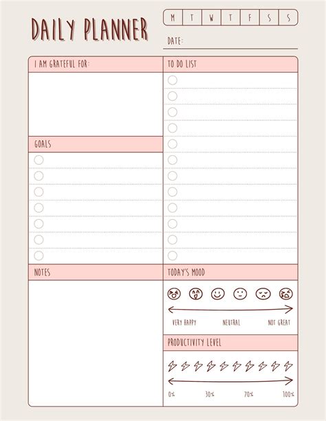 Simple Daily Planner Etsy