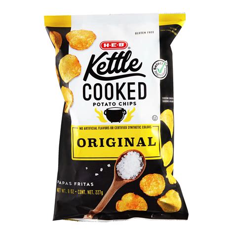 H E B Kettle Cooked Potato Chips Original Shop Chips At H E B