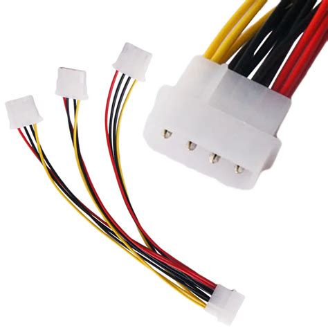 High Quality 4pin Ide Power Cables Hy1578 4 Pin Molex Male To 3 Port