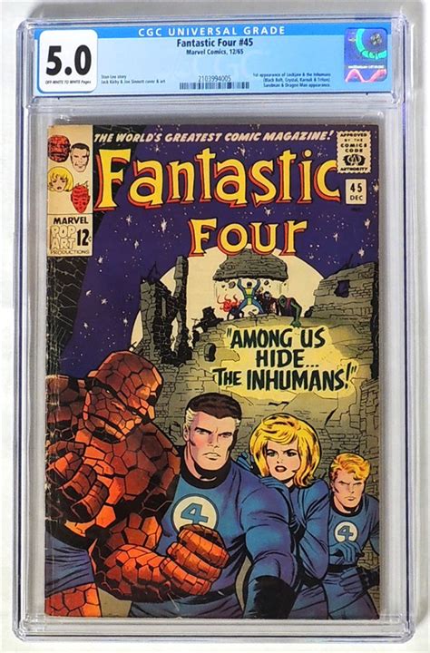 Dig Auction Fantastic Four 45 Cgc Vgfn 50 1965