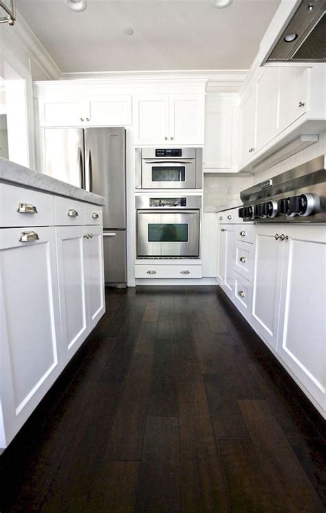 Dark Hardwood Floors With White Kitchen Cabinets Cursodeingles Elena