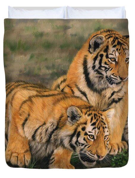 Tiger Cubs Painting By David Stribbling