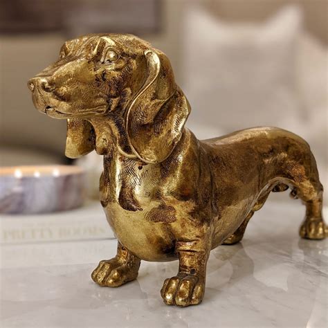 Large Antique Gold Dachshund Ornament Rowen Homes