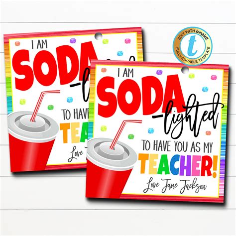 Teacher T Tags Im Soda Lighted Youre My Teacher — Tidylady