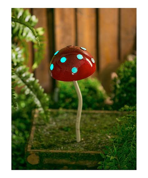 Red Glow In The Dark Mushroom Garden Stake Invite Some Fungal Inspired