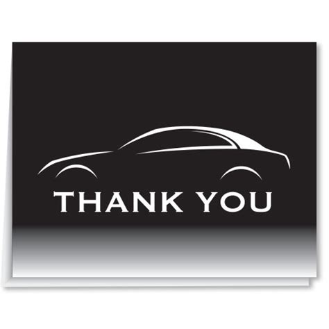 Auto Dealer Thank You Cards Black And White Car Auto Dealer Supplies
