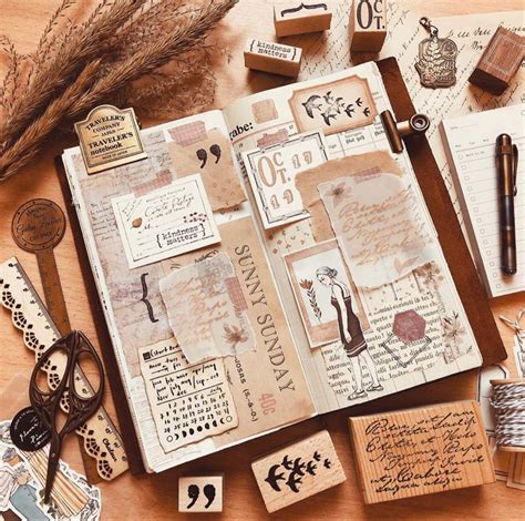 An Open Book With Lots Of Stamps And Some Writing On It Surrounded By