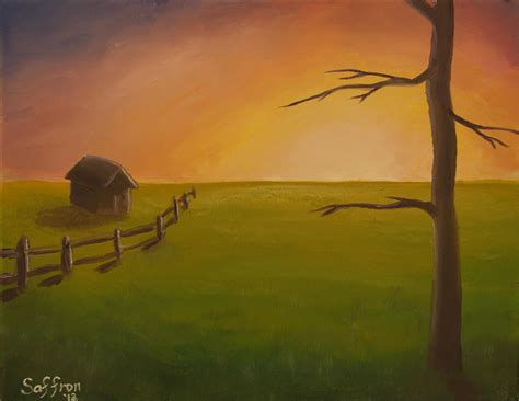 Sunset Cottage Painting By Saffron Bryant Fine Art America