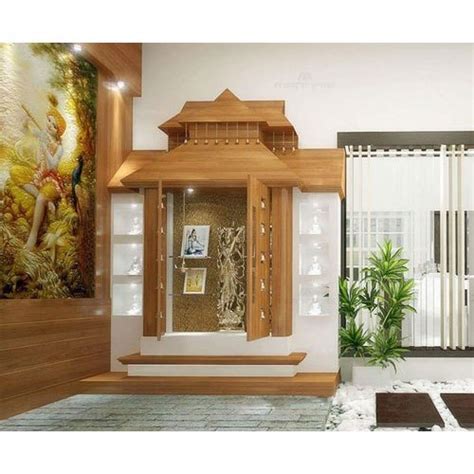 Brown sheesham wood pooja mandir without door by d dass ₹ 5,779: Wooden and Glass Double Door Pooja Cabinet, Rs 2500 ...