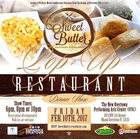 There is nothing like a soul food dinner on a sunday night, and black families have been handing down their favorite recipes for generations. Sweet Butter Pop-up Restaurant & Southern Experience - 10 FEB 2017