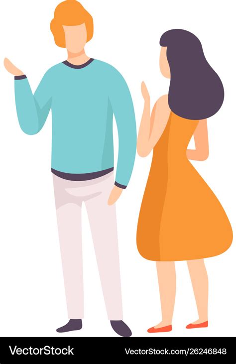 Young Man And Woman Talking People Speaking Vector Image