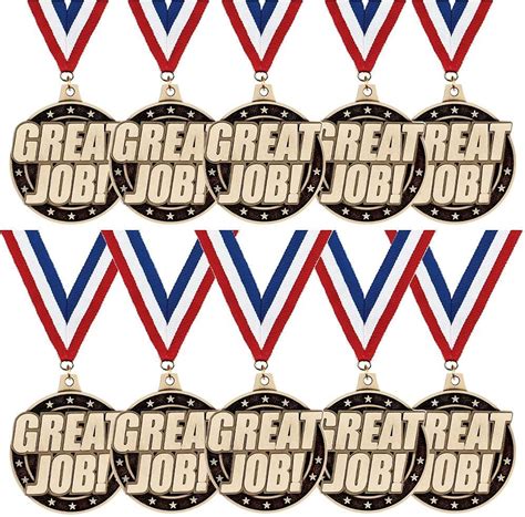 Crown Awards Great Job Medals 10 Pack 2 Gold